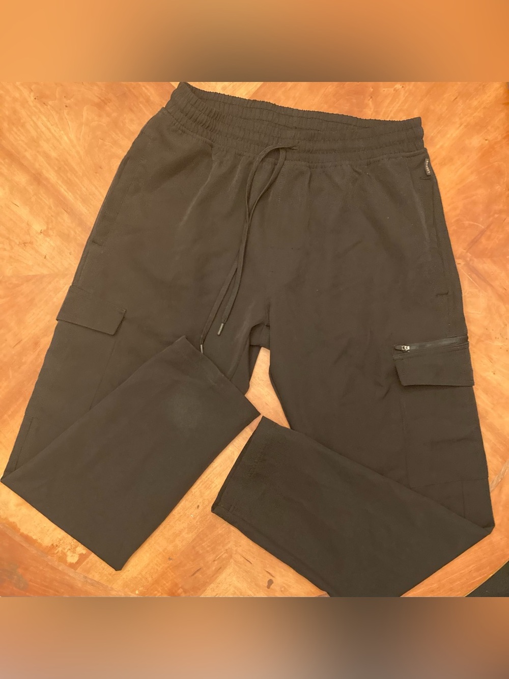 L LEG3ND Men's Black Cargo Joggers